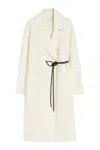 Sportmax Abate Belted Wool Long Coat In White
