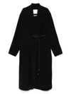 Sportmax Belted Double-breasted Coat In Black