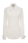 Sportmax Gemona Crêpe Long-sleeved Shirt In White