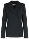 Sportmax Black Stretch Wool Cocco Blazer In Black