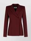 Sportmax Structured Double-breasted Jacket Back Vent In Burgundy