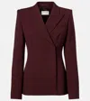 Sportmax Structured Double-breasted Jacket Back Vent In Burgundy