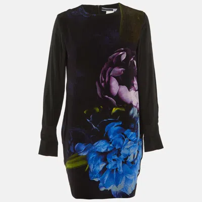 Sportmax Code Black Floral Print Silk Mini Dress