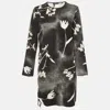 Sportmax Code Black Printed Jersey Mini Dress In Black