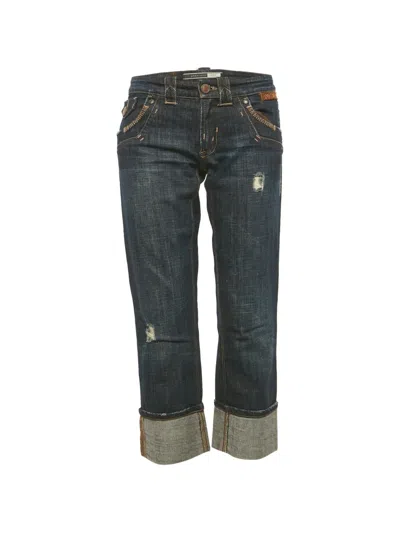 Pre-owned Sportmax Code Mid-rise Capri Jeans In Blue