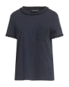 Sportmax Code Woman T-shirt Navy Size L Cotton, Polyamide