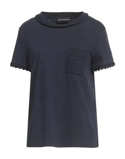 Sportmax Code Woman T-shirt Navy Size L Cotton, Polyamide