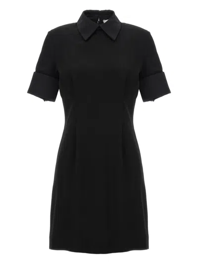 Sportmax Collar Zip-up Dress In Black