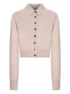 Sportmax Collared Button-front Cardigan In Neutral