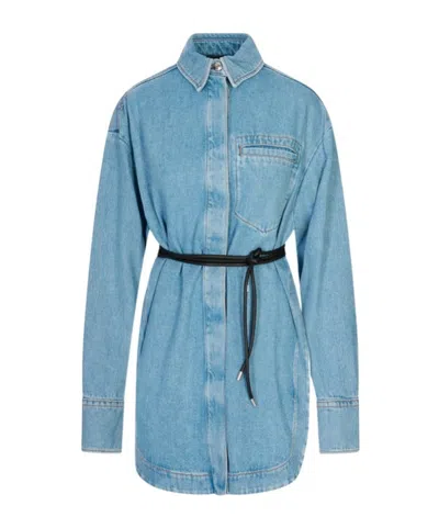 Sportmax Collared Long-sleeved Shirt In Blue