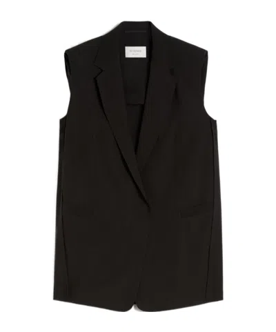 Sportmax Collared Vest In Black