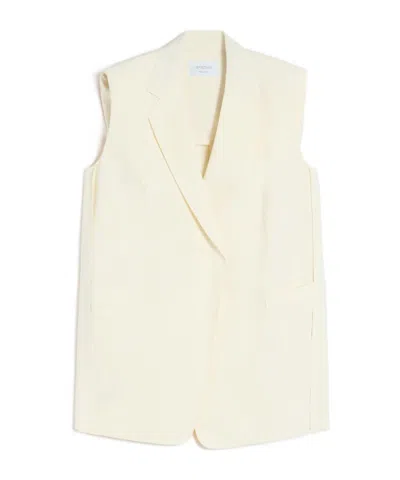 Sportmax Collared Vest In Neutral