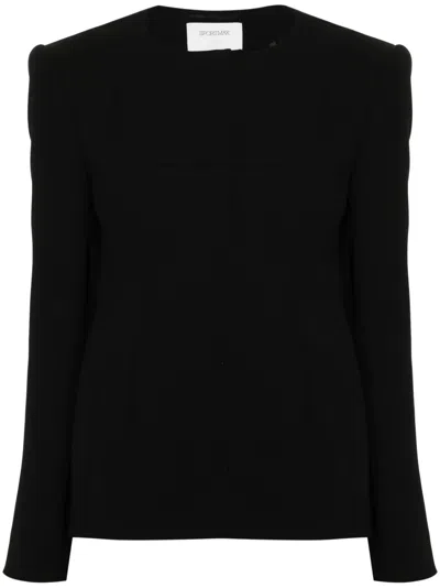 Sportmax Tailored Collarless Jacket Italian Vents In Black