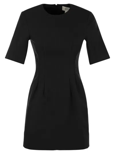 Sportmax Colomba Dress In Double Cotton Fabric In Black