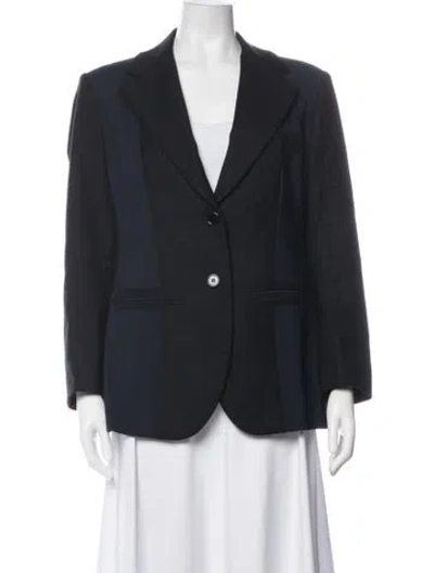 Pre-owned Sportmax Colorblock Pattern Blazer In Blue