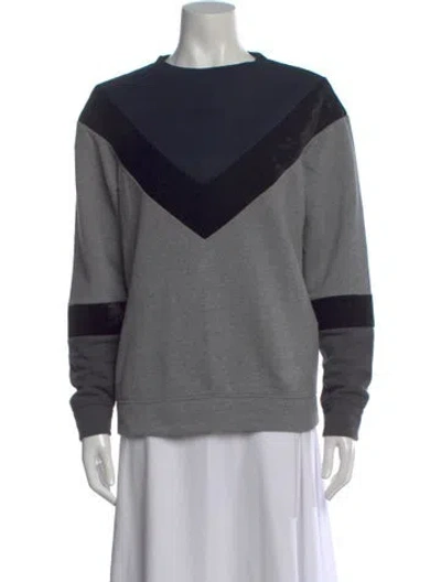 Pre-owned Sportmax Colorblock Pattern Crew Neck Sweatshirt In Gray