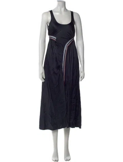 Pre-owned Sportmax Colorblock Pattern Long Dress In Black