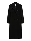 Sportmax Long Double-breasted Coat Structured Shoulders In Multi