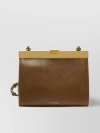 SPORTMAX COMPACT LEATHER CLUTCH WITH ADJUSTABLE CHAIN STRAP