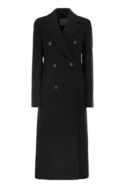 Sportmax Comune - Double-breasted Coat In Black