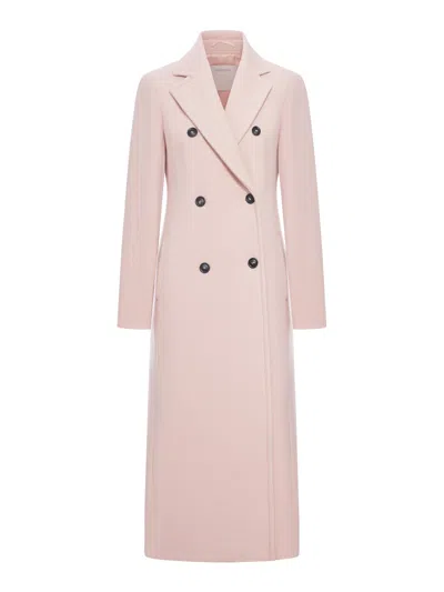 Sportmax Double-breasted Coat In Neutral