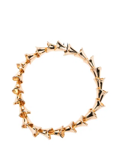 Sportmax Corolla-shaped Necklace In Orange