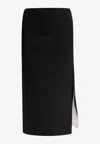 Sportmax High-waisted Midi Skirt Side Slit In Black