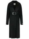 Sportmax Cose Robe Coat Virgin Wool Belted In Black