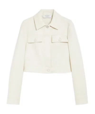 Sportmax Cotton Cady Cropped Jacket In Beige