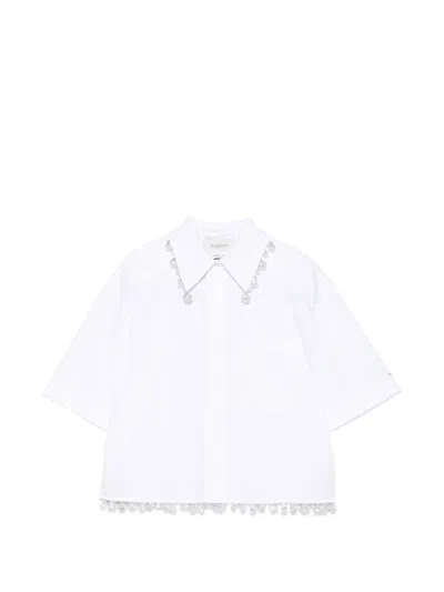 Sportmax Cotton Cropped Shirt In White