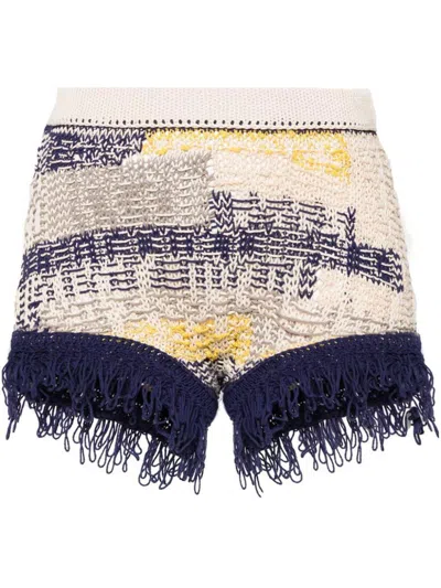 Sportmax Cotton Knitted Shorts In Grey