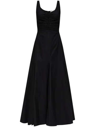 Sportmax Woman Maxi Dress Black Size 12 Cotton In Animal Print