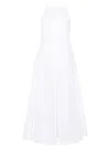 Sportmax Cactus Sleeveless Round Neckline A-line Midi Dress In White