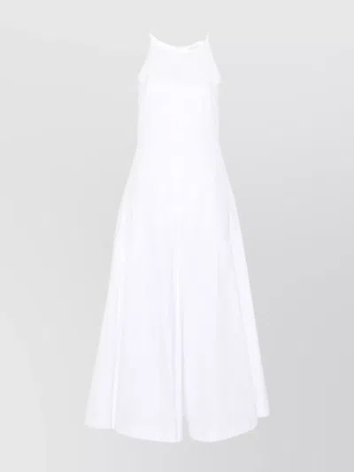SPORTMAX COTTON POPLIN MIDI DRESS WITH FLARED HEM