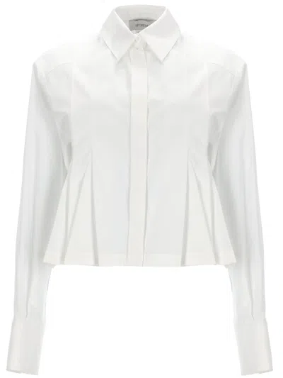 Sportmax Cropped Tailored Cotton Shirt In Multi