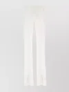 Sportmax Cotton Trousers With Seam Detailing And Slit Hem In White