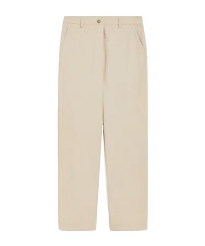 Sportmax Cotton Wide-leg Pants In Nude