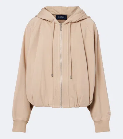 Sportmax Cotton-blend Jersey Hoodie In Neutral