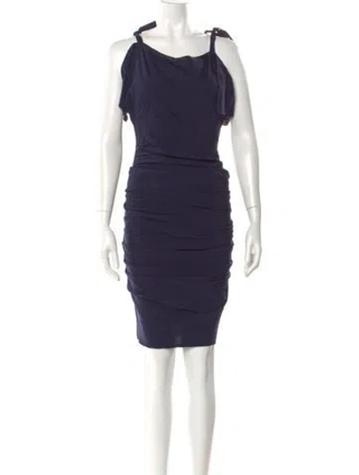 Pre-owned Sportmax Cowl Neck Mini Dress In Blue