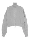 Sportmax Wool Zipped Cardigan In Grey