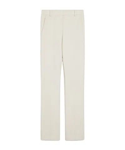 Sportmax Crepe Plain Slim Trousers In Taupe