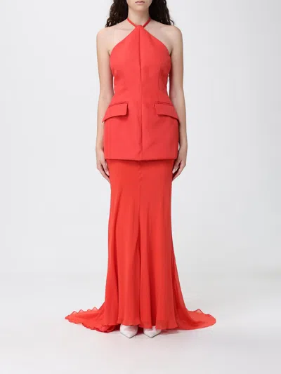Sportmax Crêpe Pleated Dress In Red