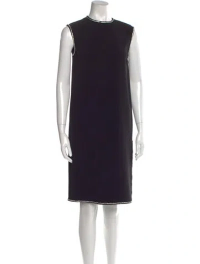 Pre-owned Sportmax Crew Neck Knee-length Dress In Black