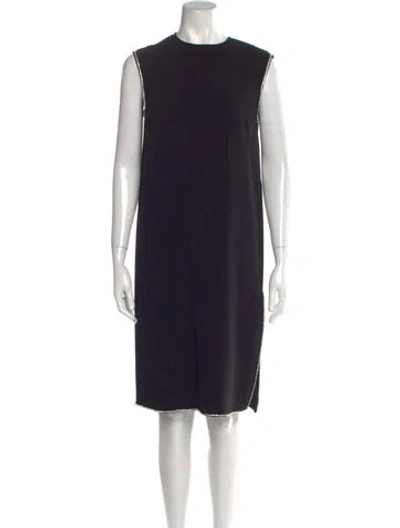 Pre-owned Sportmax Crew Neck Knee-length Dress In Black
