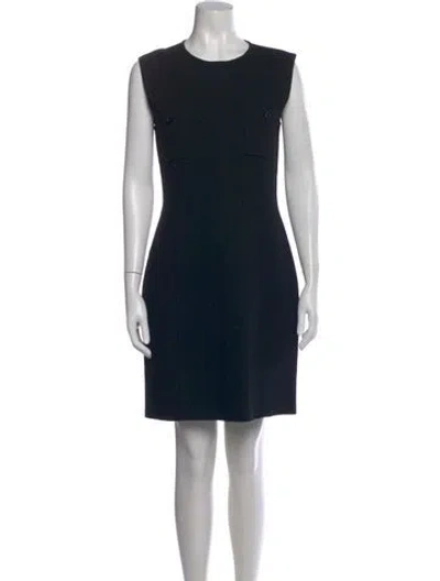 Pre-owned Sportmax Crew Neck Knee-length Dress In Black