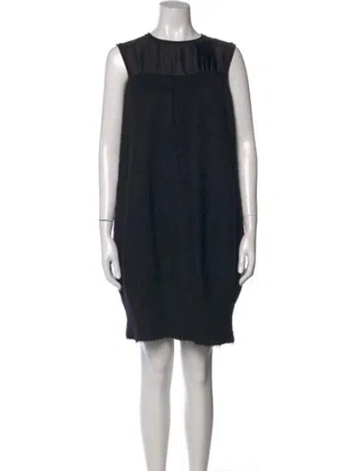Pre-owned Sportmax Crew Neck Knee-length Dress In Black