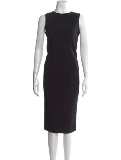 Pre-owned Sportmax Crew Neck Knee-length Dress In Black