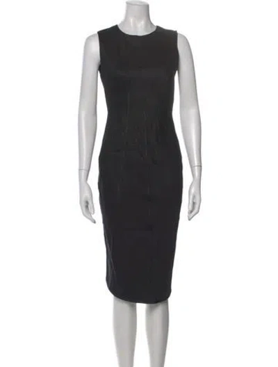 Pre-owned Sportmax Crew Neck Knee-length Dress In Black