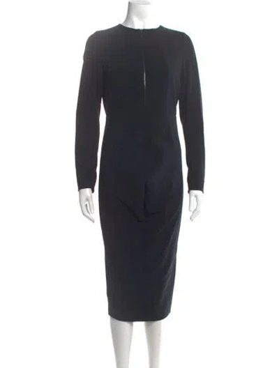 Pre-owned Sportmax Crew Neck Knee-length Dress In Black