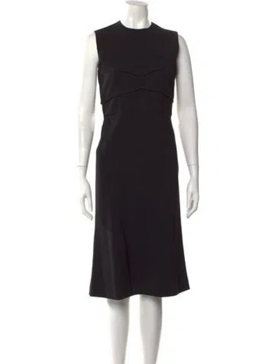 Pre-owned Sportmax Crew Neck Knee-length Dress In Black